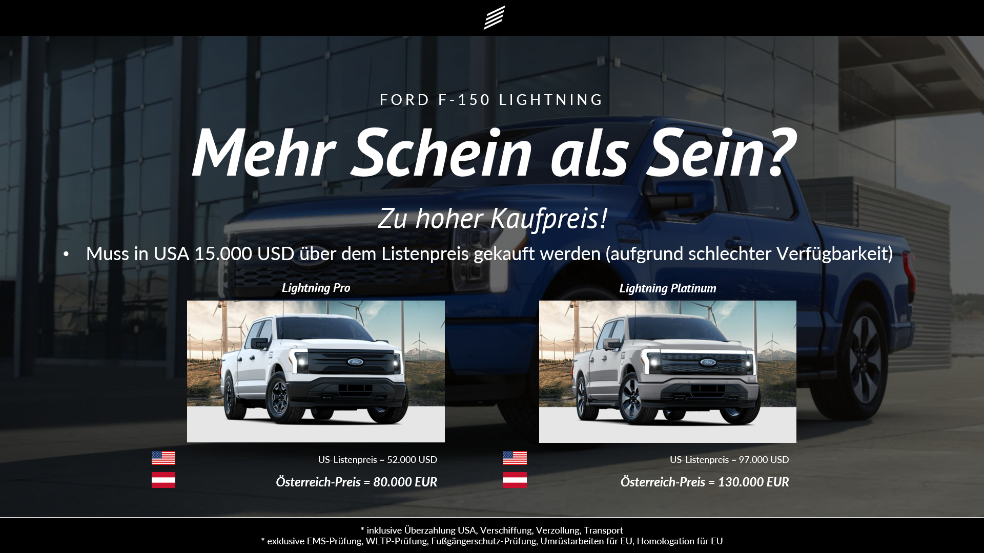 Ford F-150 Umrüstung EU Beleuchtung